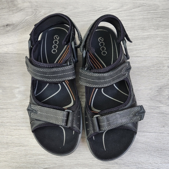 Ecco Black Sandals 41 Terra II Style Men Adjustable Hoop and Loop Outdoor Trail - Picture 14 of 15